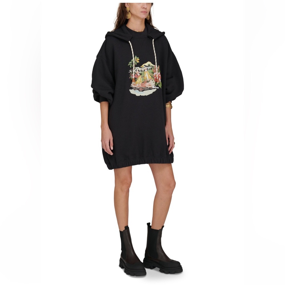 MONCLER X PALM ANGELS Collab Ladies Tropical Long Hoodie size Medium Oversized - Picture 2 of 16